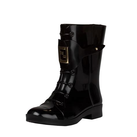 fendi lace up rain boots